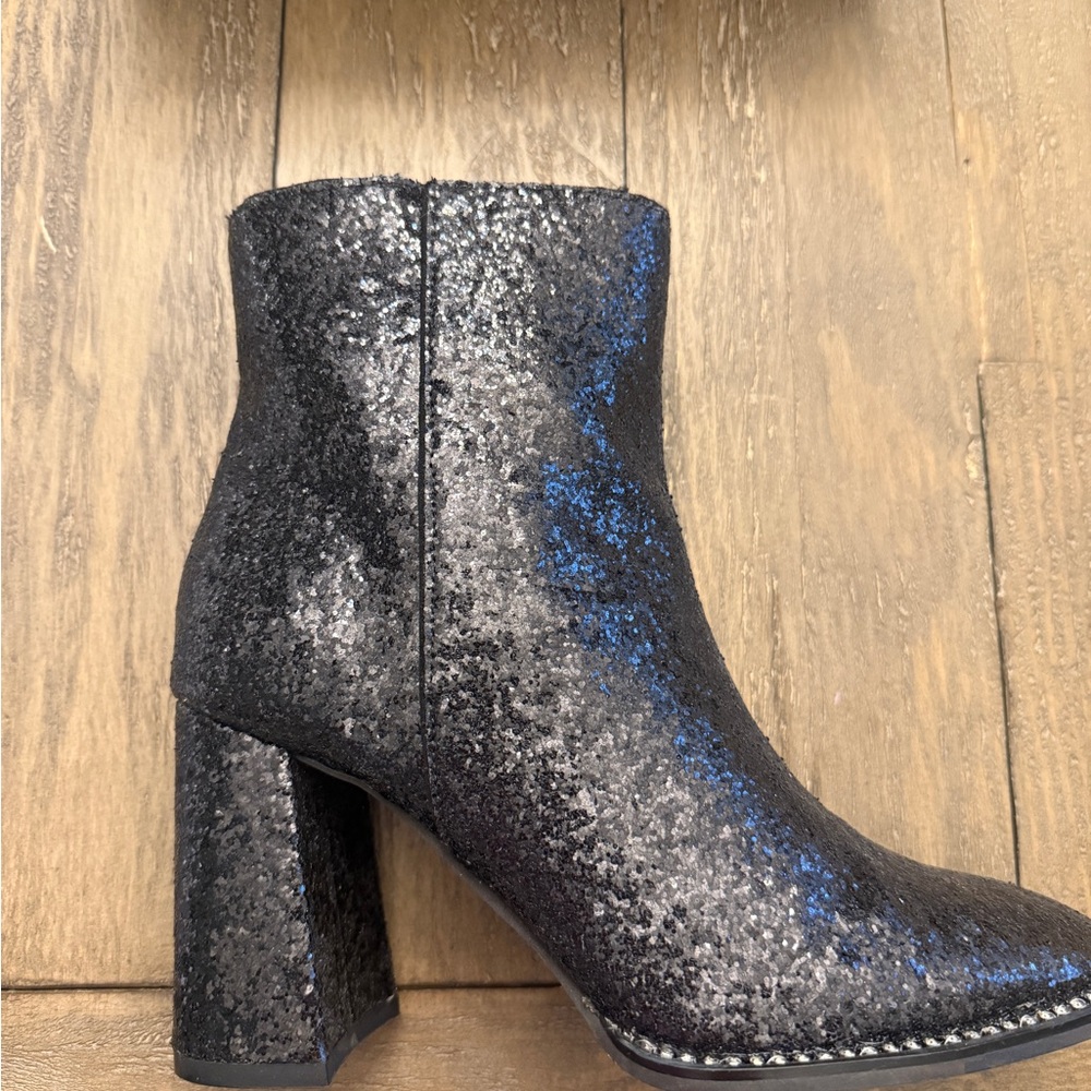 Jessica Simpson Black Glitter Heeled Boots